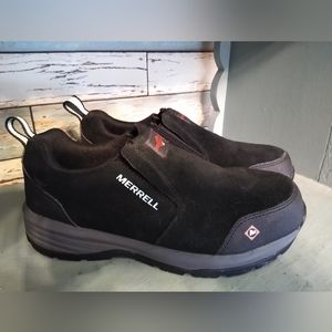 Merrell Size 7M WINDOC MOC Black Leather Nwot Women's Steel Toe Work Shoes